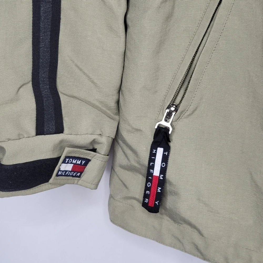Vintage 90s Tommy Hilfiger Racing Jacket in Olive Green Size Large